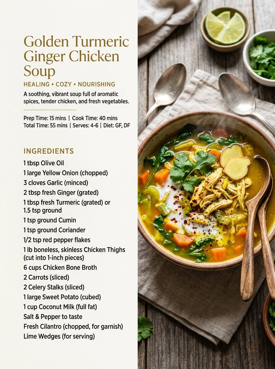 Golden Turmeric Ginger Chicken Soup